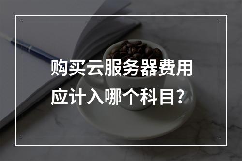 购买云服务器费用应计入哪个科目？