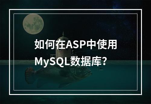 如何在ASP中使用MySQL数据库?
