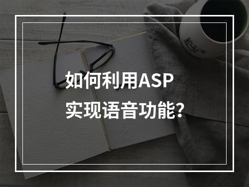 如何利用ASP实现语音功能?