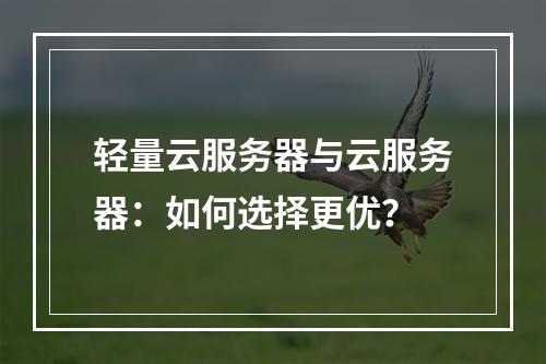 轻量云服务器与云服务器：如何选择更优？