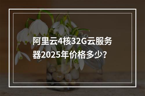 阿里云4核32G云服务器2025年价格多少？