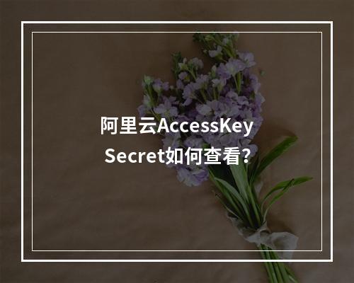 阿里云AccessKey Secret如何查看？