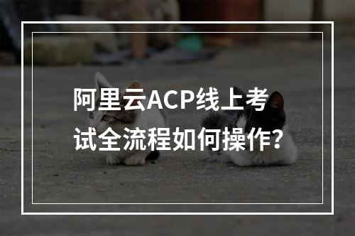 阿里云ACP线上考试全流程如何操作？
