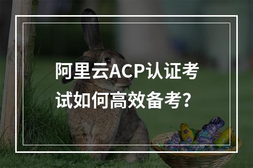 阿里云ACP认证考试如何高效备考？