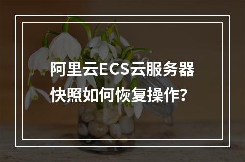 阿里云ECS云服务器快照如何恢复操作？
