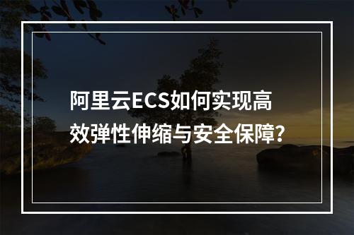 阿里云ECS如何实现高效弹性伸缩与安全保障？