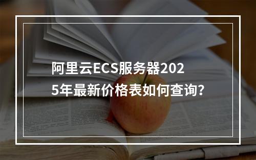 阿里云ECS服务器2025年最新价格表如何查询？