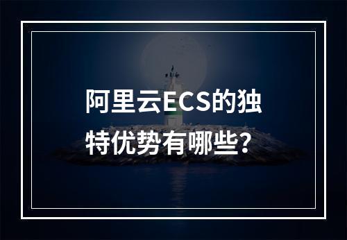 阿里云ECS的独特优势有哪些？