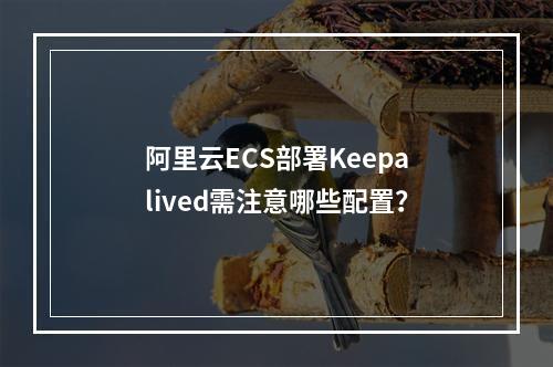 阿里云ECS部署Keepalived需注意哪些配置？