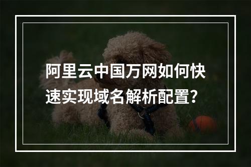 阿里云中国万网如何快速实现域名解析配置？