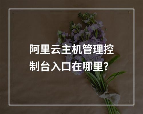 阿里云主机管理控制台入口在哪里？