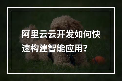 阿里云云开发如何快速构建智能应用？