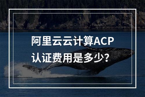阿里云云计算ACP认证费用是多少？