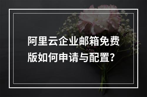 阿里云企业邮箱免费版如何申请与配置？