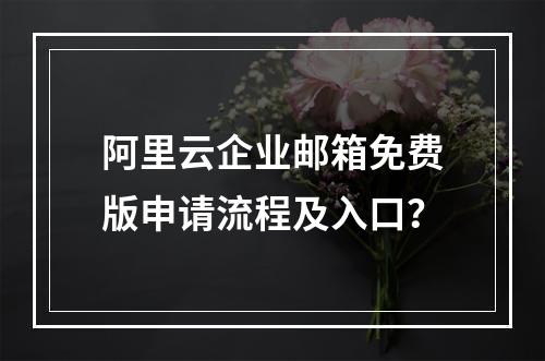 阿里云企业邮箱免费版申请流程及入口？