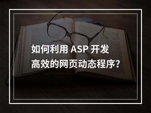 如何利用 ASP 开发高效的网页动态程序?