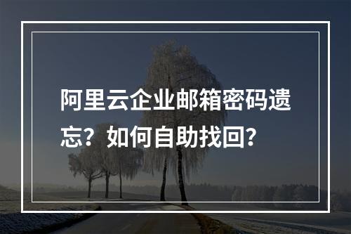 阿里云企业邮箱密码遗忘？如何自助找回？