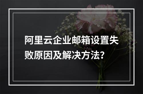 阿里云企业邮箱设置失败原因及解决方法？