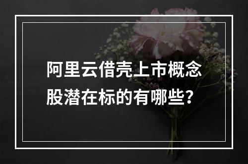 阿里云借壳上市概念股潜在标的有哪些？