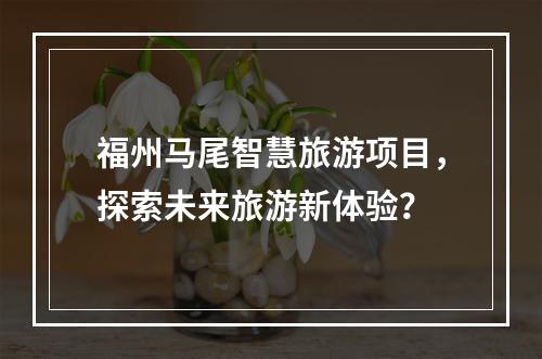 福州马尾智慧旅游项目,探索未来旅游新体验?