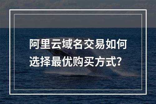 阿里云域名交易如何选择最优购买方式？