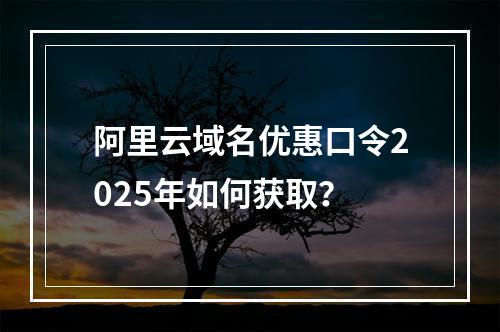 阿里云域名优惠口令2025年如何获取？