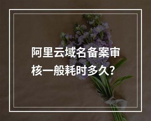 阿里云域名备案审核一般耗时多久？
