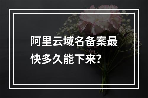 阿里云域名备案最快多久能下来？