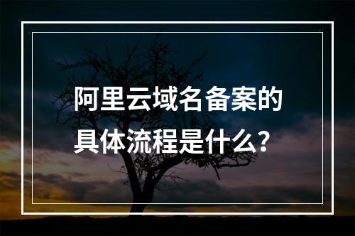阿里云域名备案的具体流程是什么？