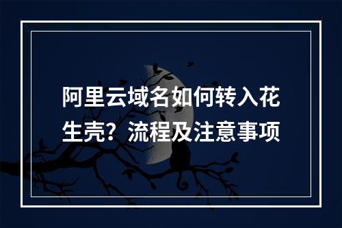 阿里云域名如何转入花生壳？流程及注意事项