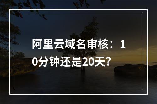 阿里云域名审核：10分钟还是20天？