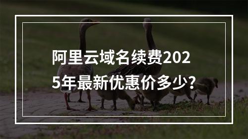 阿里云域名续费2025年最新优惠价多少？