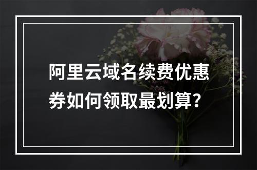 阿里云域名续费优惠券如何领取最划算？