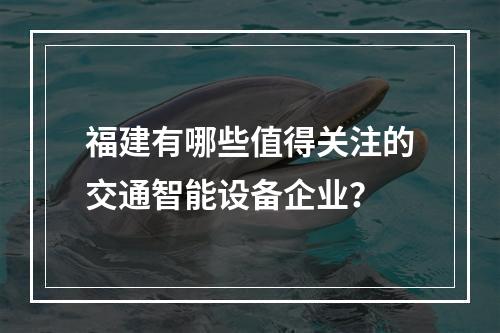 福建有哪些值得关注的交通智能设备企业?