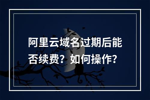 阿里云域名过期后能否续费？如何操作？