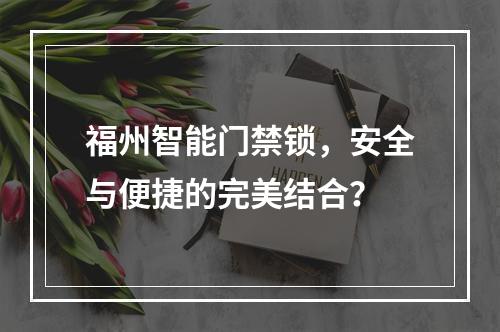 福州智能门禁锁,安全与便捷的完美结合?