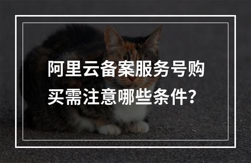 阿里云备案服务号购买需注意哪些条件？