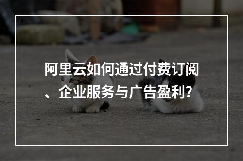 阿里云如何通过付费订阅、企业服务与广告盈利？