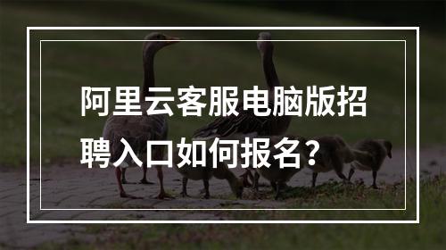 阿里云客服电脑版招聘入口如何报名？