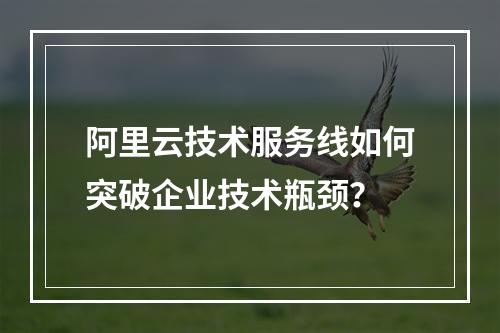 阿里云技术服务线如何突破企业技术瓶颈？