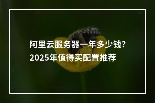 阿里云服务器一年多少钱？2025年值得买配置推荐