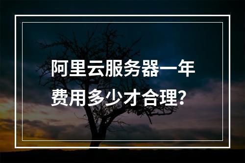 阿里云服务器一年费用多少才合理？