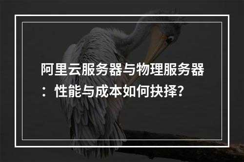 阿里云服务器与物理服务器：性能与成本如何抉择？