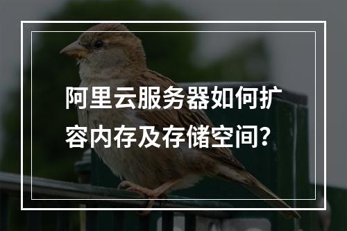 阿里云服务器如何扩容内存及存储空间？