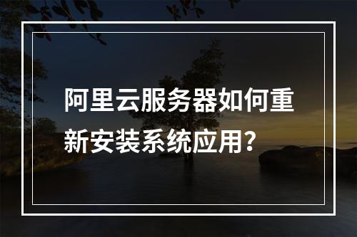 阿里云服务器如何重新安装系统应用？