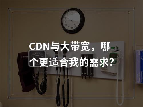 CDN与大带宽,哪个更适合我的需求?