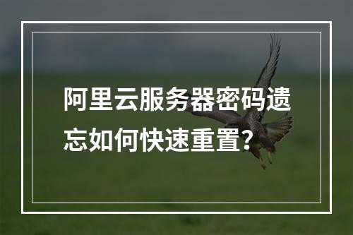 阿里云服务器密码遗忘如何快速重置？