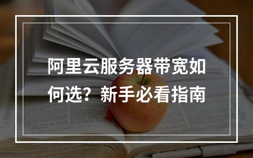 阿里云服务器带宽如何选？新手必看指南