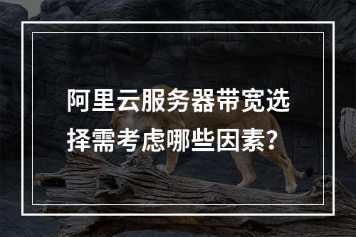 阿里云服务器带宽选择需考虑哪些因素？