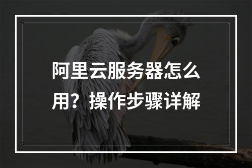 阿里云服务器怎么用？操作步骤详解